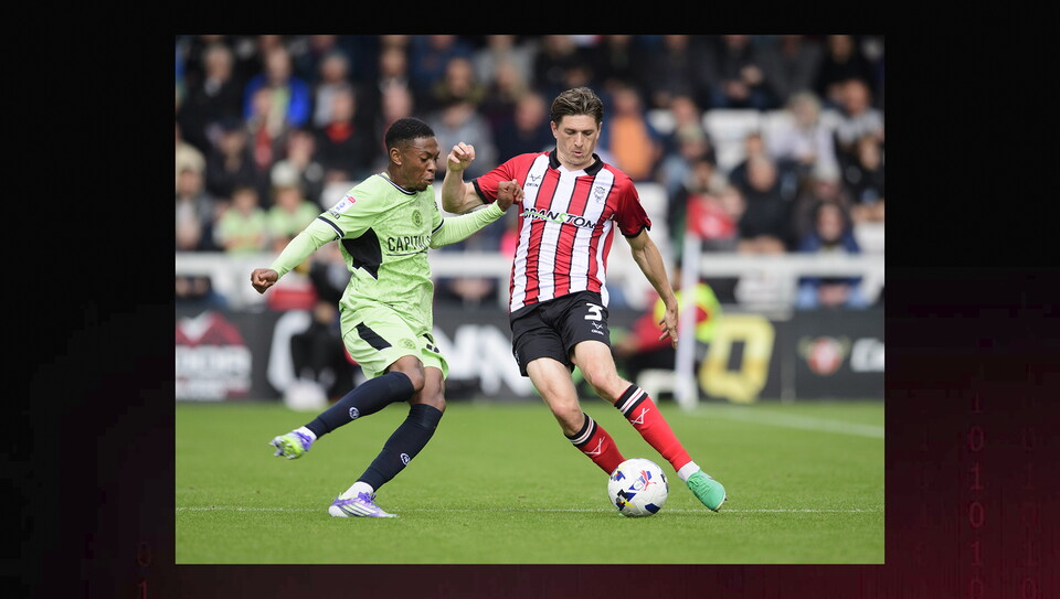 A match action photo from City's home game against Luton Town.