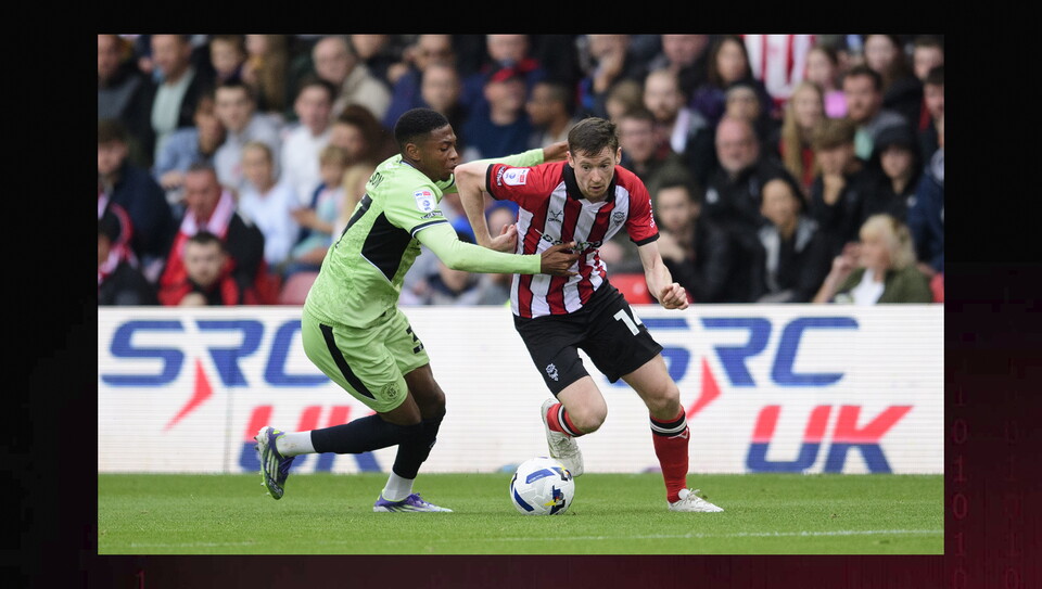 A match action photo from City's home game against Luton Town.