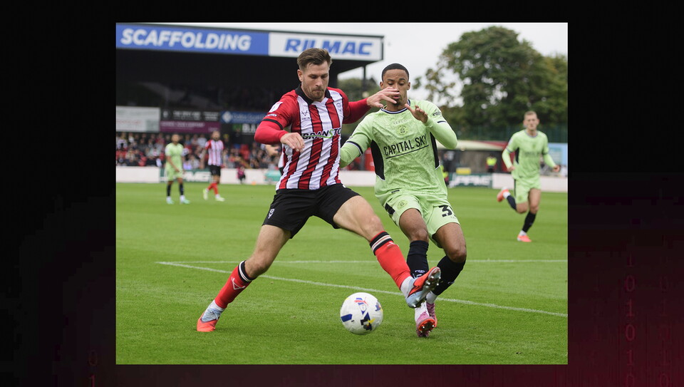 A match action photo from City's home game against Luton Town.