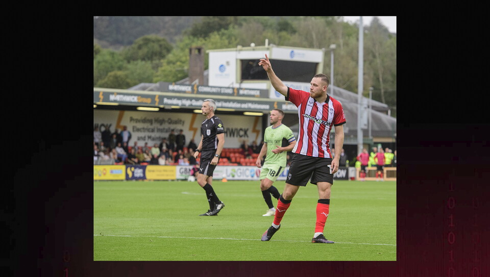 A match action photo from City's home game against Luton Town.