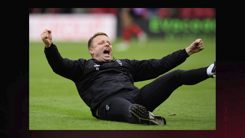 A match action photo from City's home game against Luton Town.