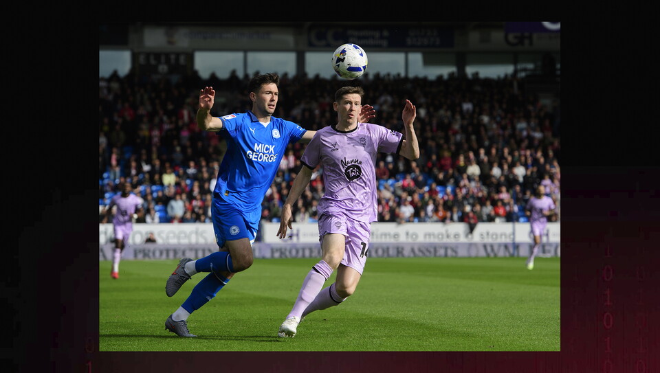 A match action image from City's game at Peterborough