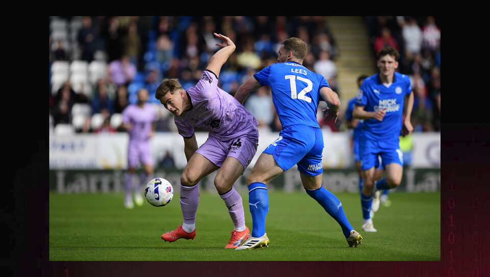 A match action image from City's game at Peterborough