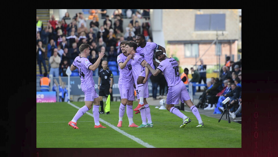A match action image from City's game at Peterborough