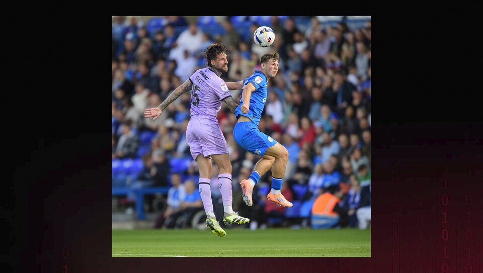 A match action image from City's game at Peterborough