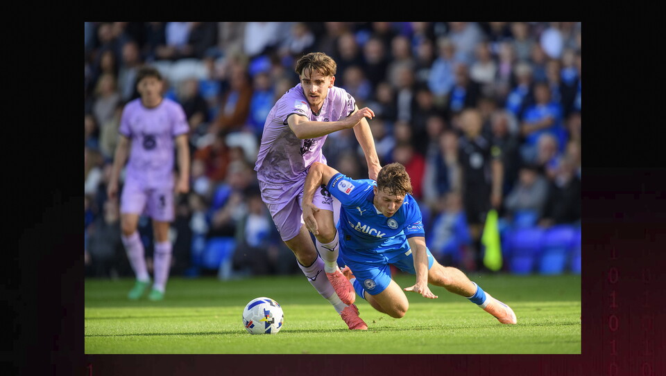 A match action image from City's game at Peterborough