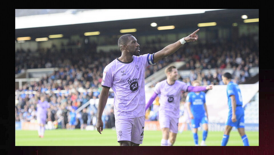A match action image from City's game at Peterborough