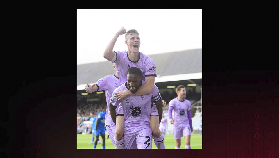 A match action image from City's game at Peterborough