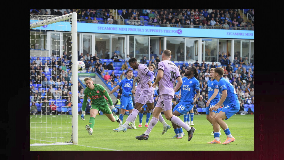 A match action image from City's game at Peterborough