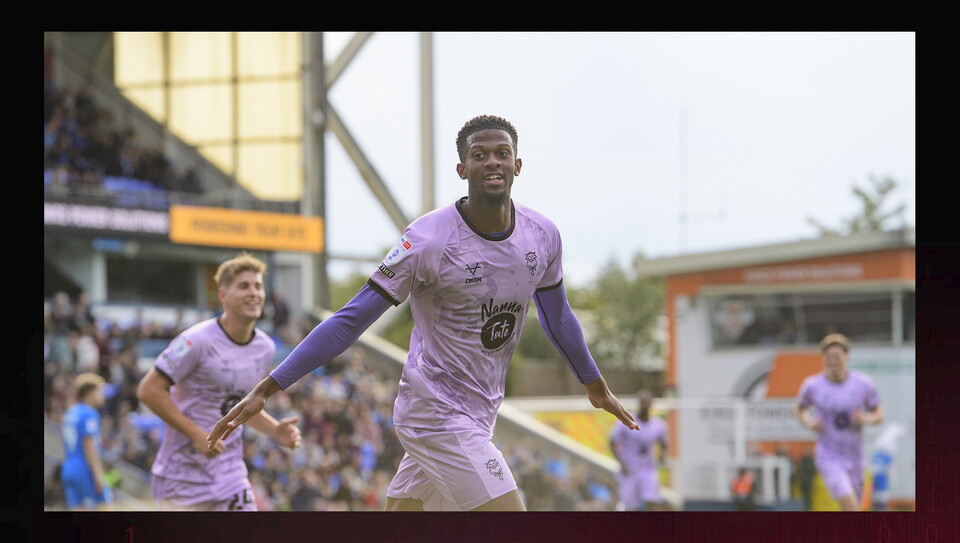 A match action image from City's game at Peterborough
