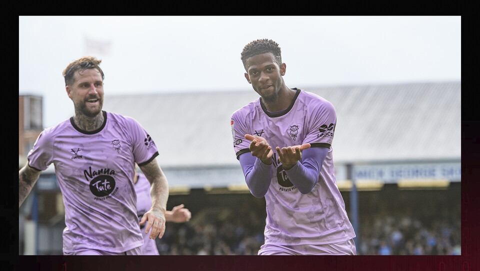 A match action image from City's game at Peterborough