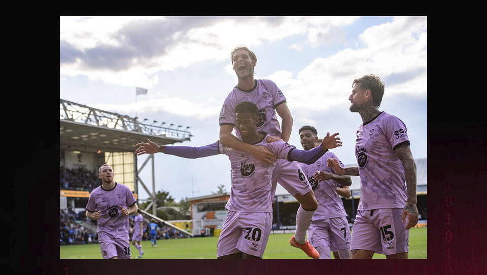 A match action image from City's game at Peterborough