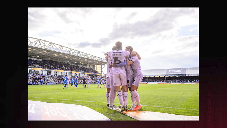 A match action image from City's game at Peterborough
