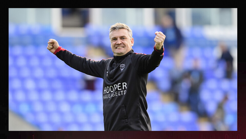 A match action image from City's game at Peterborough