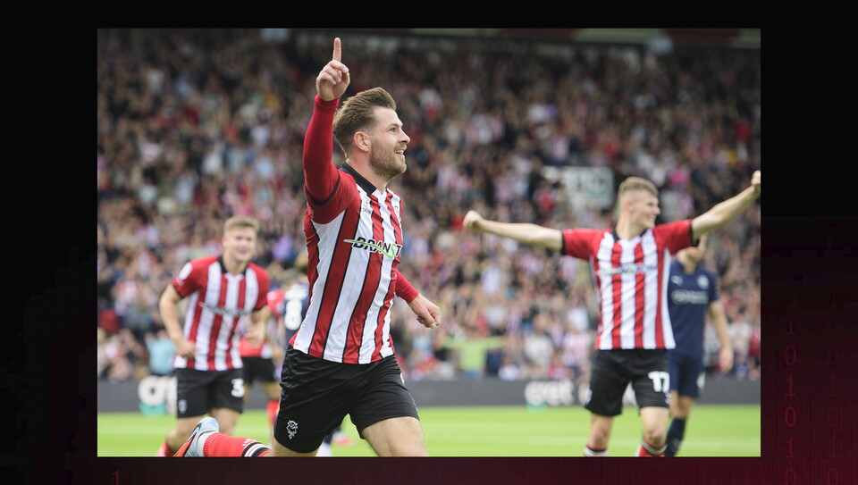 A match action image from City's home game against Wigan Athletic