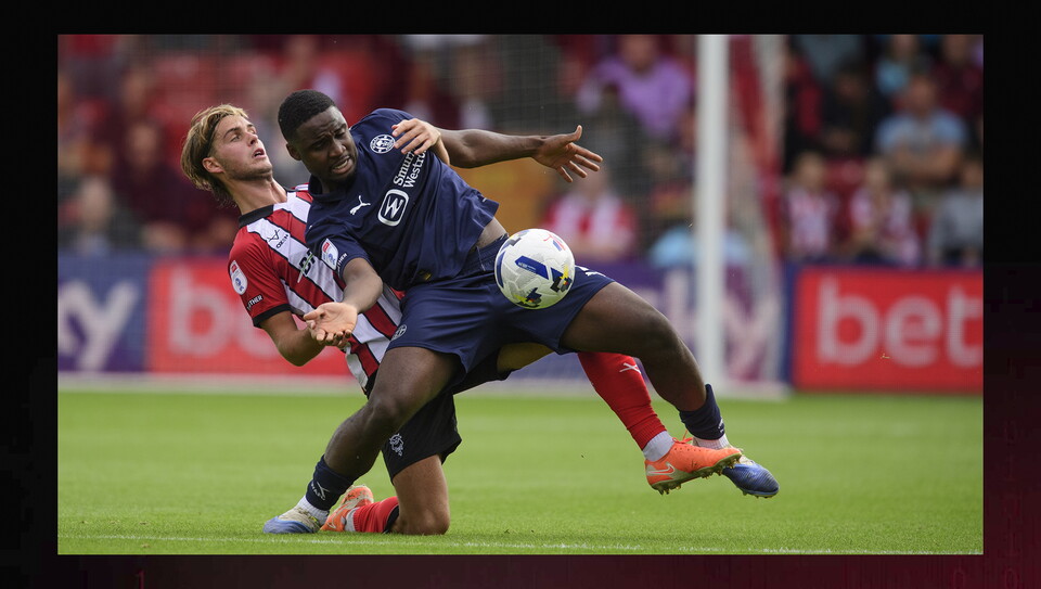 A match action image from City's home game against Wigan Athletic