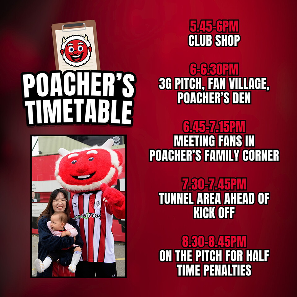 Poacher's timetable vs Chelsea