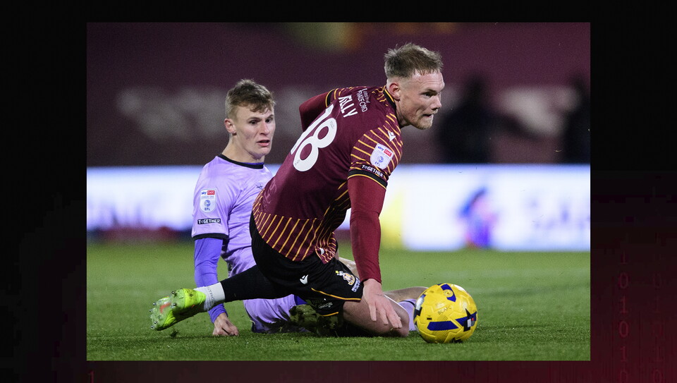 A match action image from the Imps’ away game at Bradford City