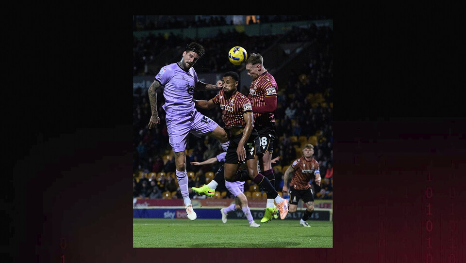 A match action image from the Imps’ away game at Bradford City