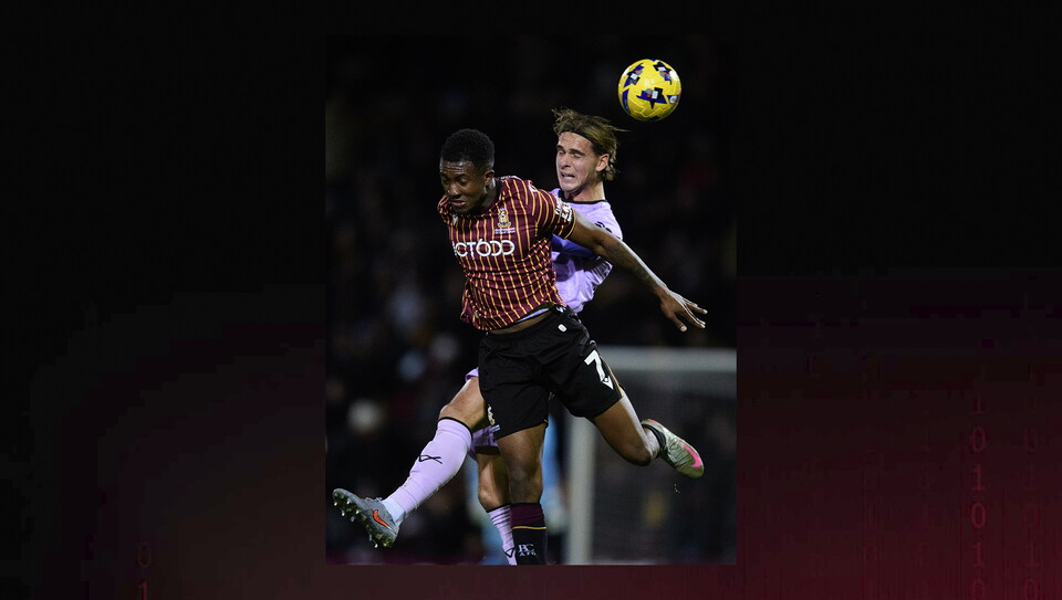 A match action image from the Imps’ away game at Bradford City