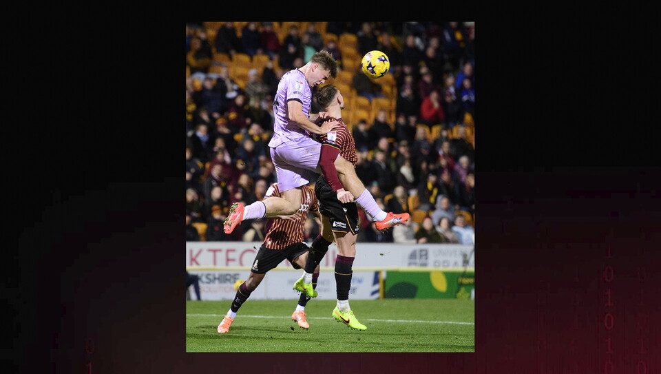 A match action image from the Imps’ away game at Bradford City