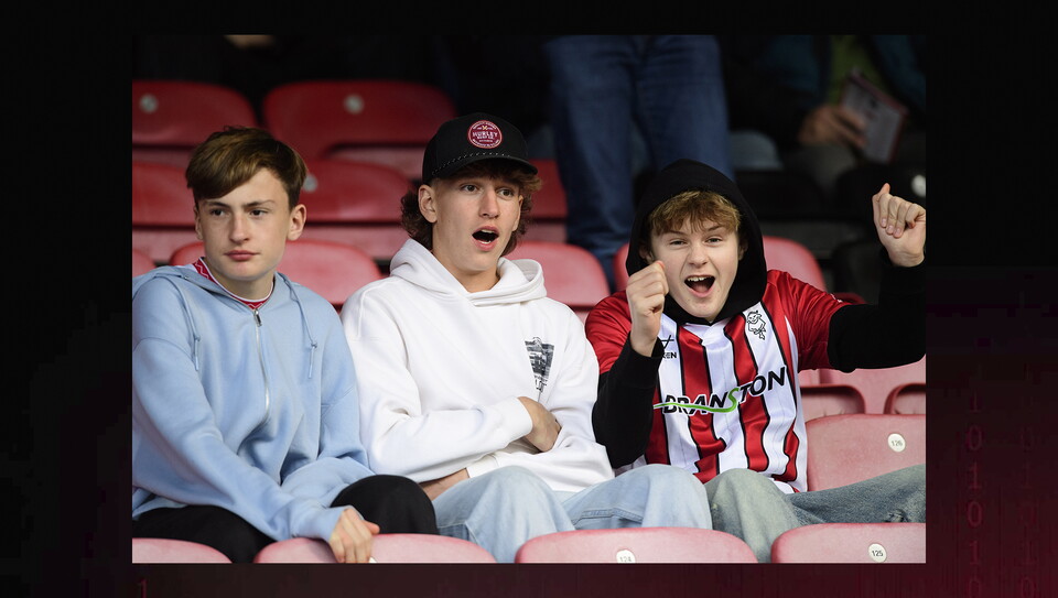 Fans watch Leyton Orient v Lincoln City