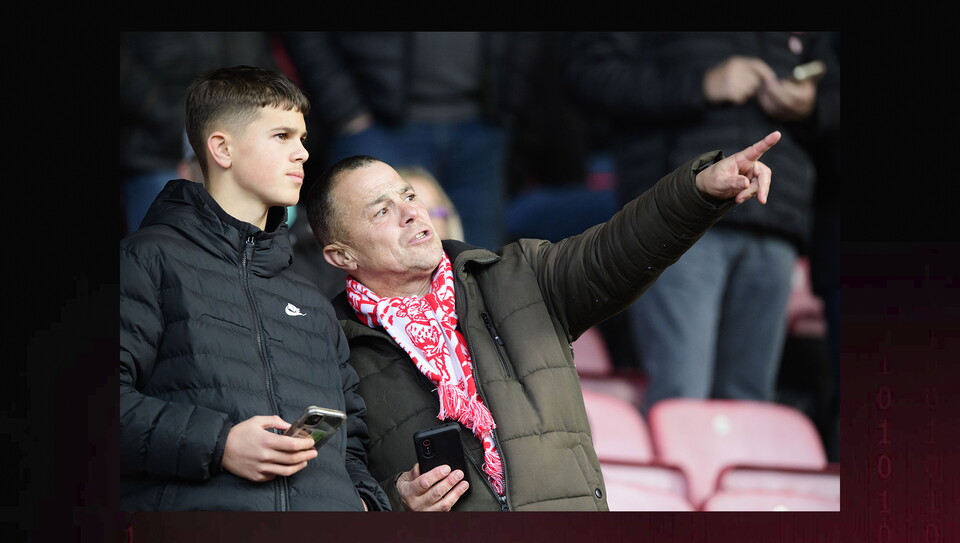 Fans watch Leyton Orient v Lincoln City