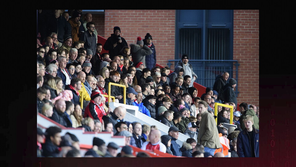 Fans watch Leyton Orient v Lincoln City