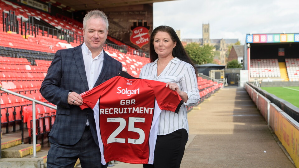 Lincoln City commercial partnership announcement with GBR Recruitment.