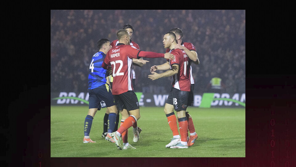 A match action photo from City’s home game against Doncaster Rovers.