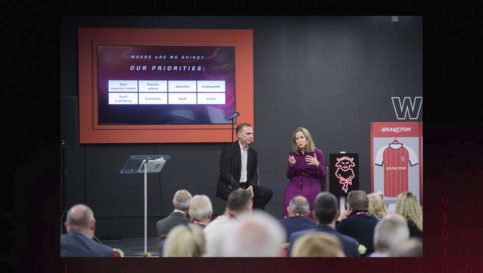 Lincoln City Foundation’s 2025-2030 strategy launch event at the Branston Legends Lounge, LNER Stadium, Lincoln.