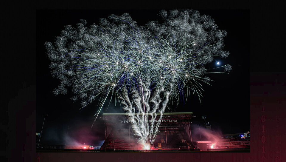 Lincoln City’s 2025 fireworks display, with ProAmpac, at LNER Stadium, Lincoln.