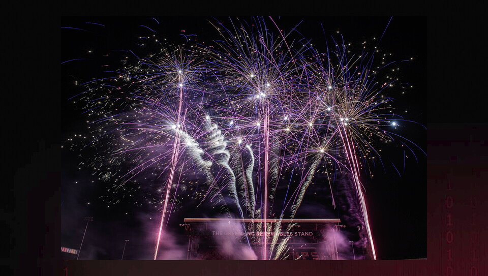 Lincoln City’s 2025 fireworks display, with ProAmpac, at LNER Stadium, Lincoln.