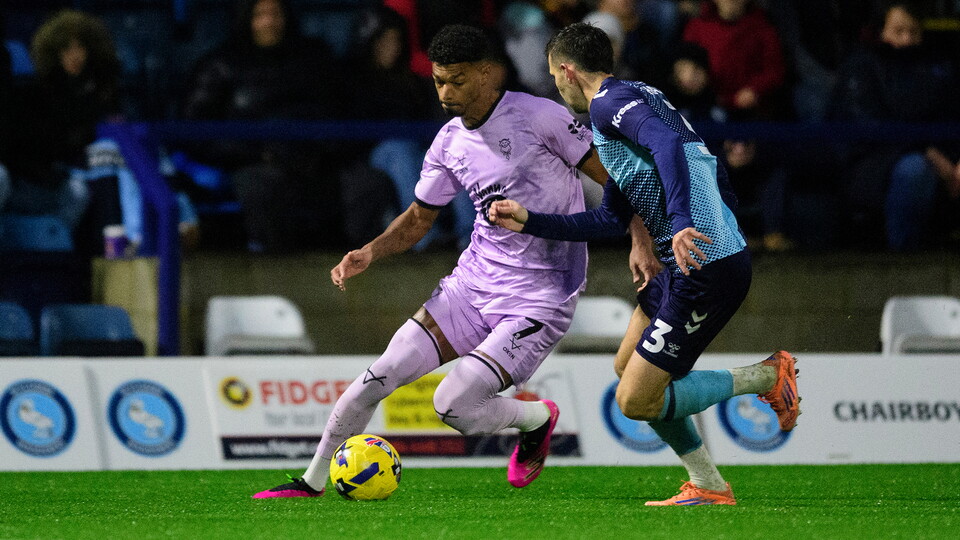 Reeco Hackett attacks for City at Wycombe Wanderers
