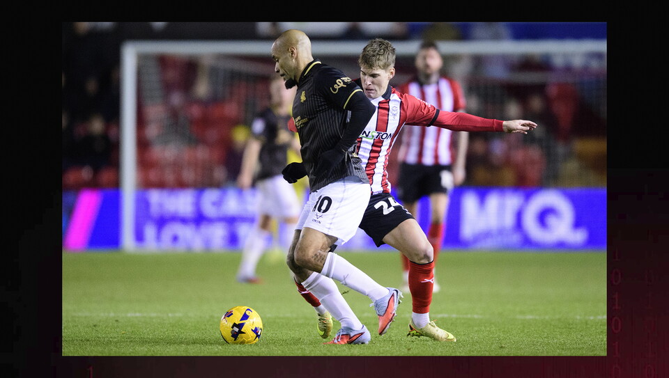 A match action image from City’s game vs Barnsley