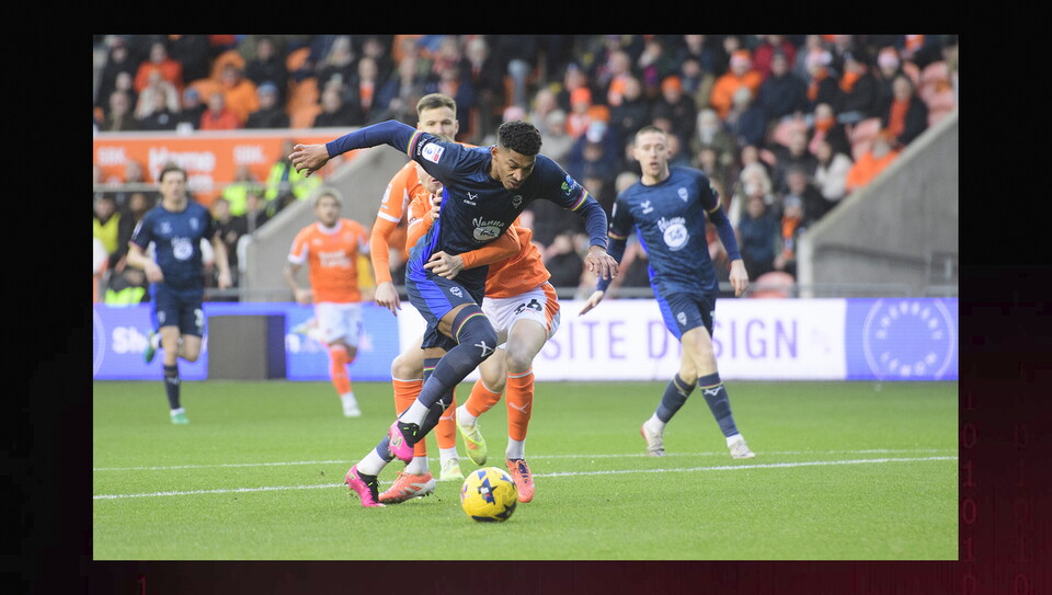 Action from Blackpool v Lincoln City