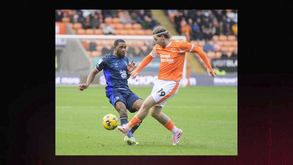 Action from Blackpool v Lincoln City
