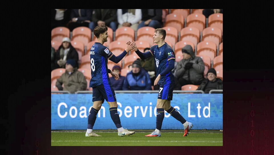 Action from Blackpool v Lincoln City