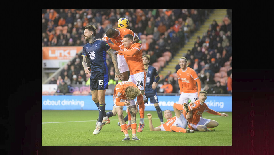 Action from Blackpool v Lincoln City
