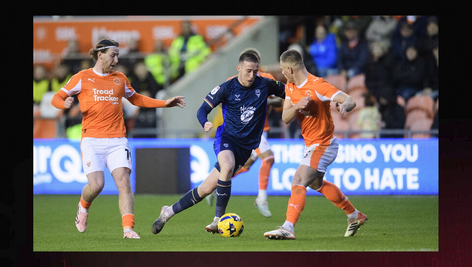 Action from Blackpool v Lincoln City