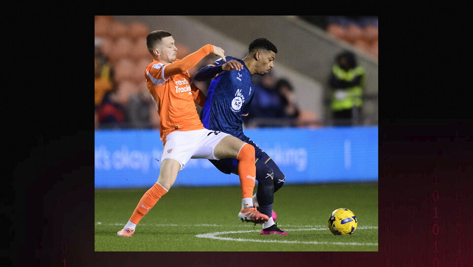 Action from Blackpool v Lincoln City
