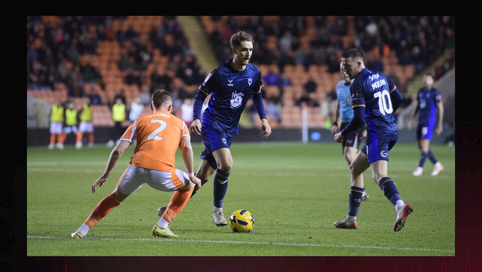 Action from Blackpool v Lincoln City