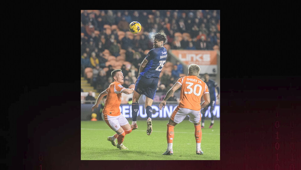 Action from Blackpool v Lincoln City