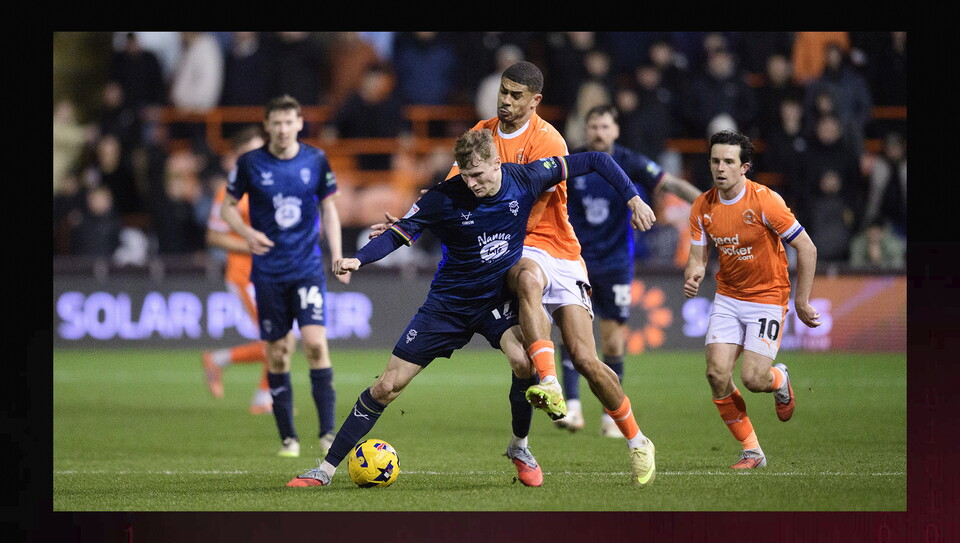 Action from Blackpool v Lincoln City