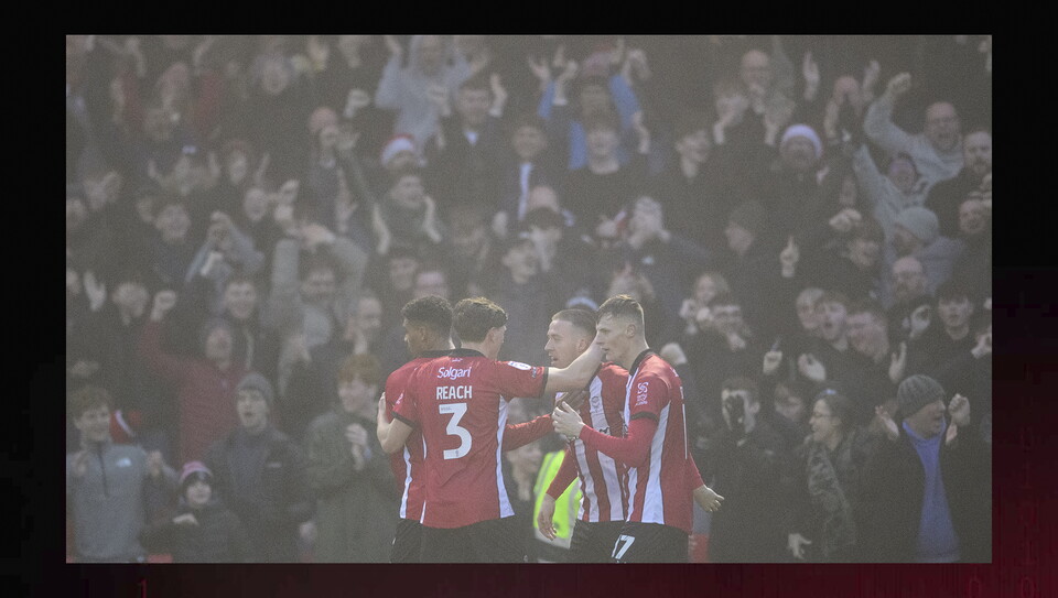 A match action image from the Imps’ 2-1 home win over Cardiff City
