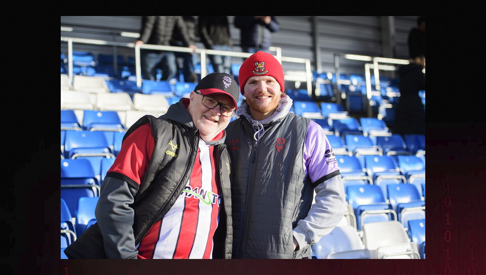 Lincoln City fans in the crowd at Stockport County on Boxing Day
