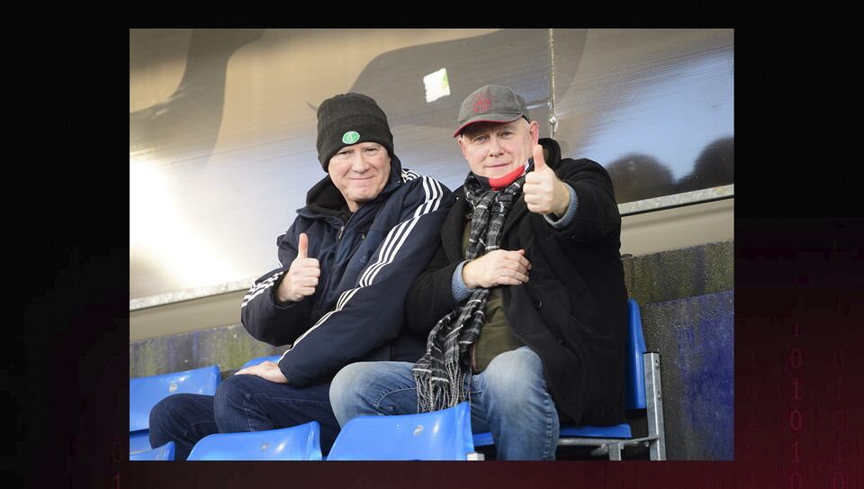 Lincoln City fans in the crowd at Stockport County on Boxing Day