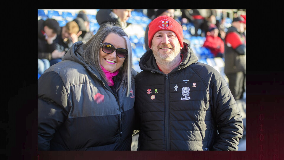 Lincoln City fans in the crowd at Stockport County on Boxing Day