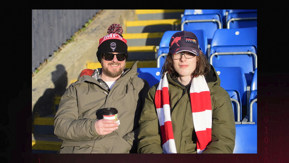 Lincoln City fans in the crowd at Stockport County on Boxing Day
