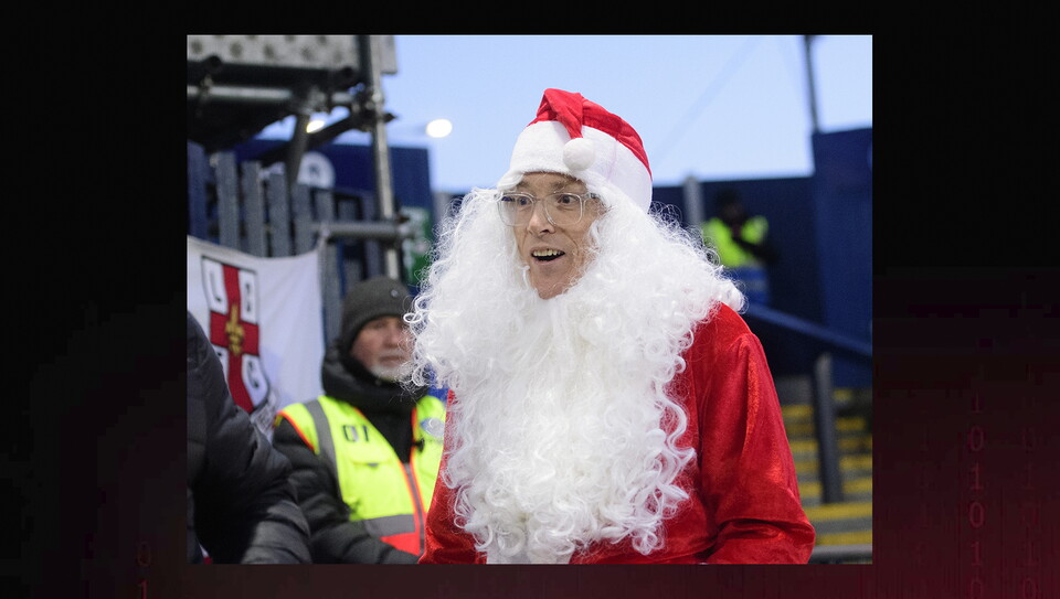 Lincoln City fans in the crowd at Stockport County on Boxing Day